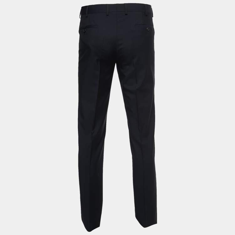 Pre Owned Prada Navy Blue Wool Tailored Trousers M 