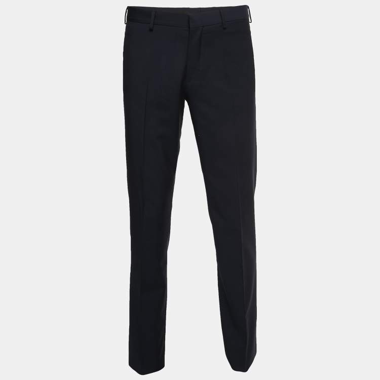 Pre Owned Prada Navy Blue Wool Tailored Trousers M 