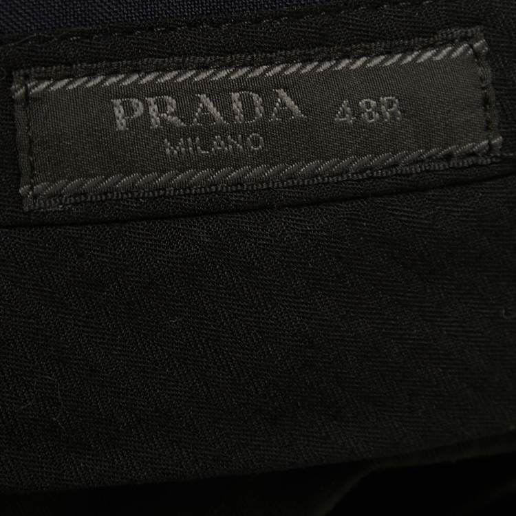 Pre Owned Prada Navy Blue Wool Tailored Trousers M 