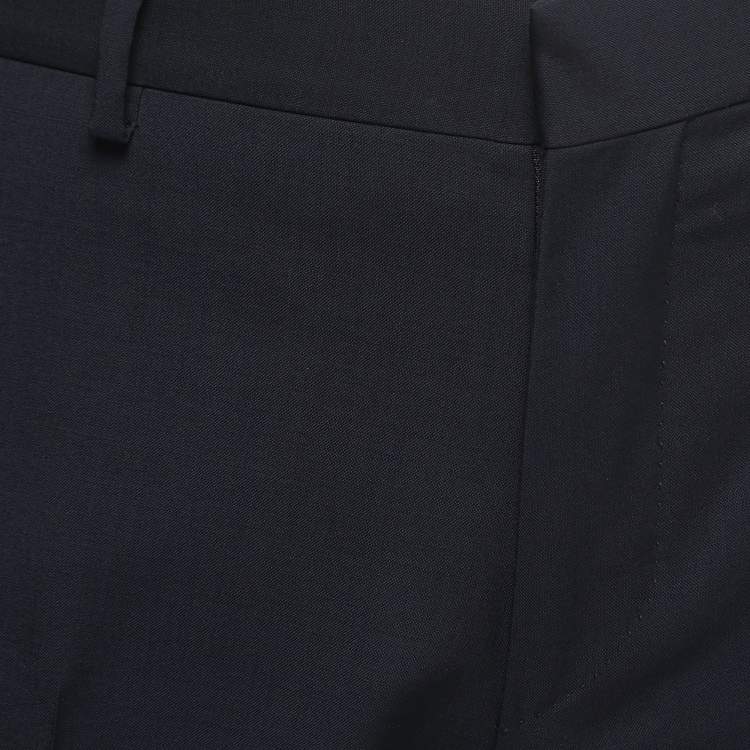 مملوكة مسبقًا Prada Navy Blue Wool Tailored Trousers M