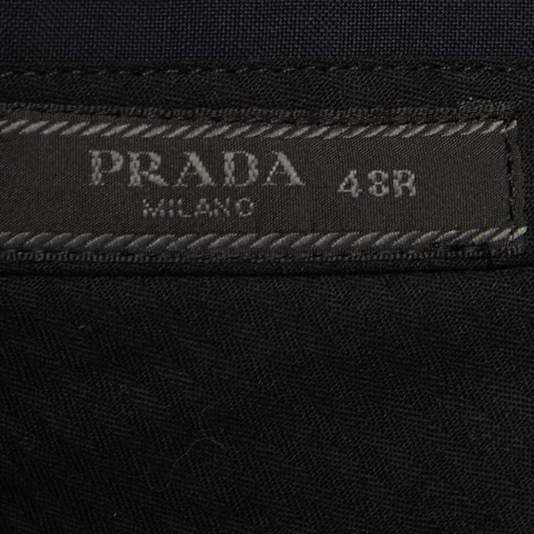 مملوكة مسبقًا Prada Navy Blue Wool Tailored Trousers M