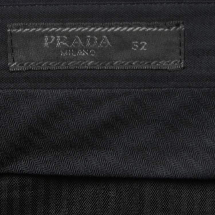Pre Owned Prada Navy Blue Wool Trousers XL