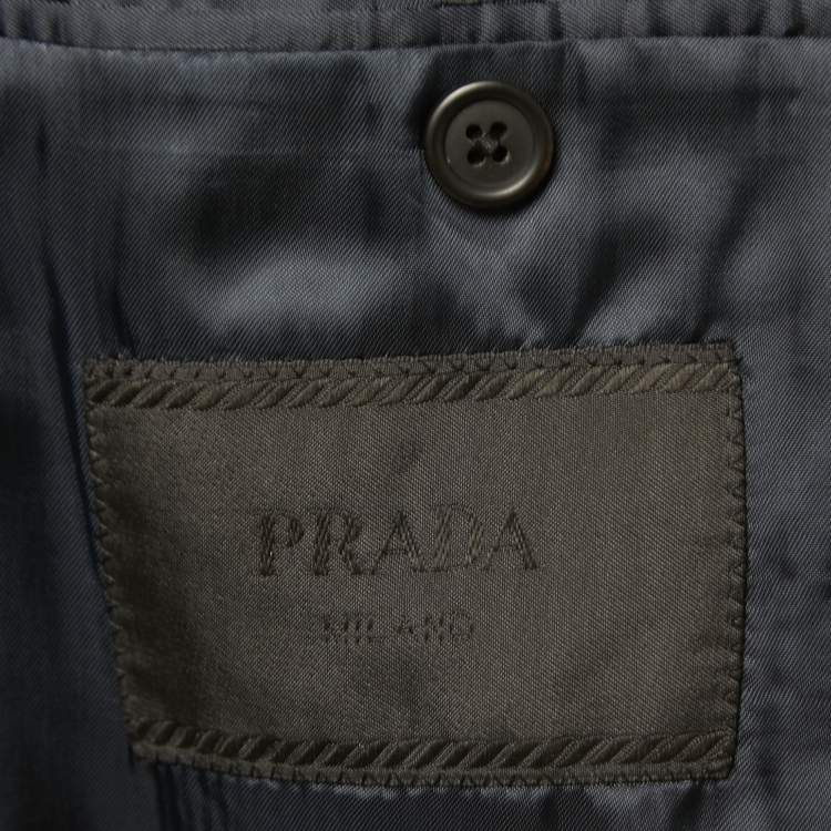 Pre Owned Prada Navy Blue Wool Single Breasted Blazer M