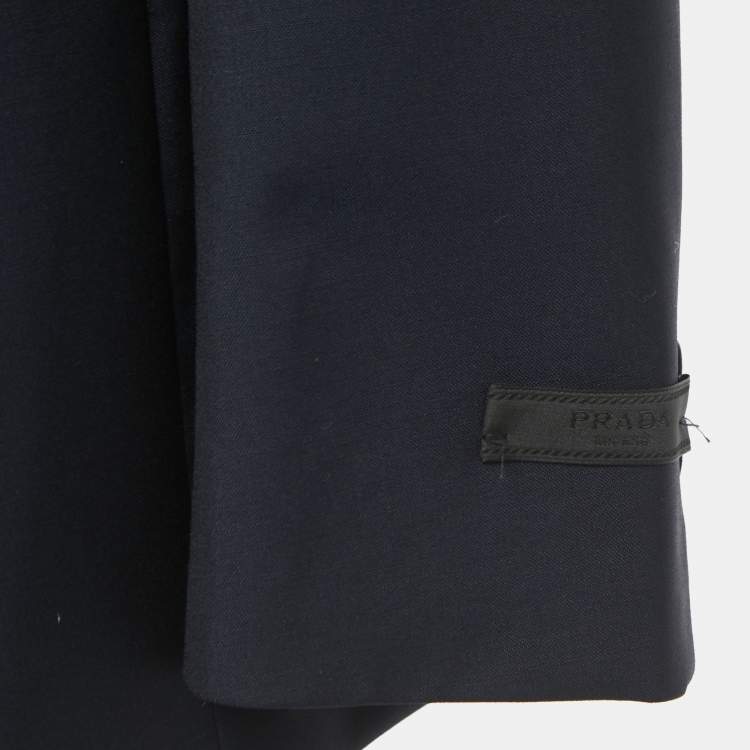 Pre Owned Prada Navy Blue Wool Single Breasted Blazer M