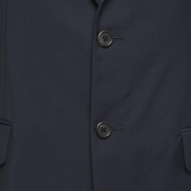 Pre Owned Prada Navy Blue Wool Single Breasted Blazer M