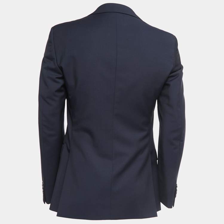 Pre Owned Prada Navy Blue Wool Single Breasted Blazer M