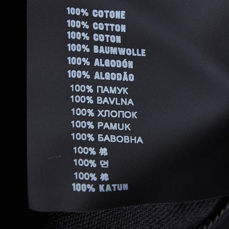Pre Owned Prada Black Cotton Knit Velour Pattern T-Shirt XL