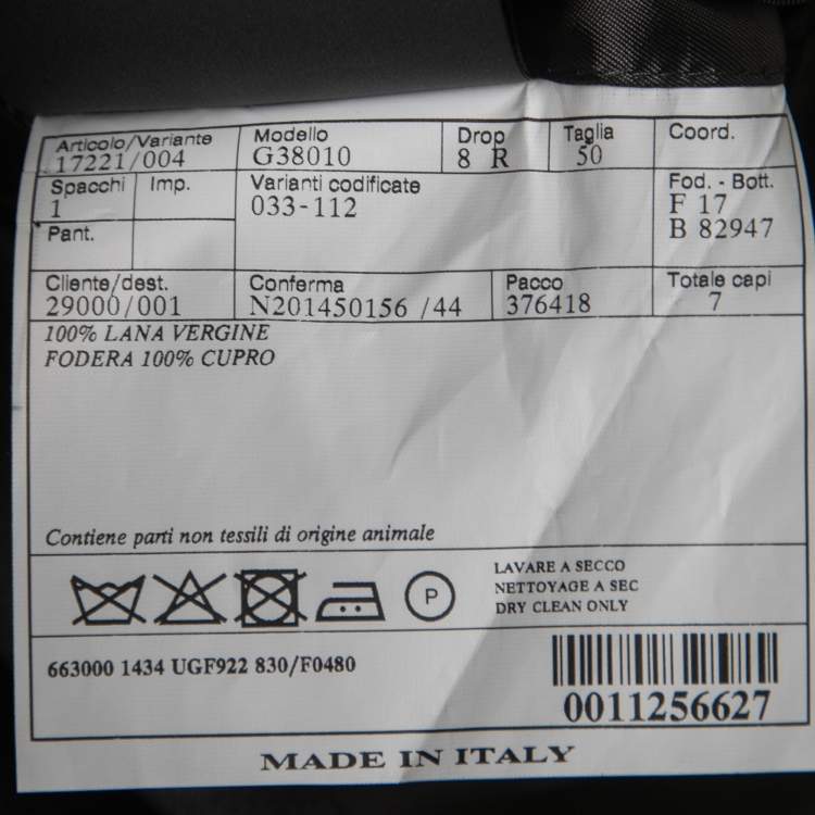 Pre Owned Prada Grey Wool Single Breasted Blazer L
