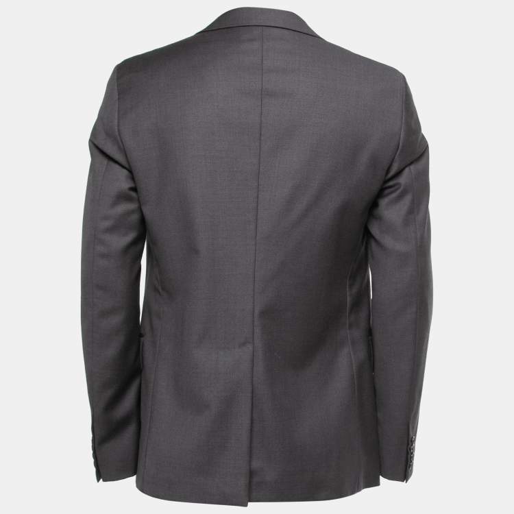 Pre Owned Prada Grey Wool Single Breasted Blazer L