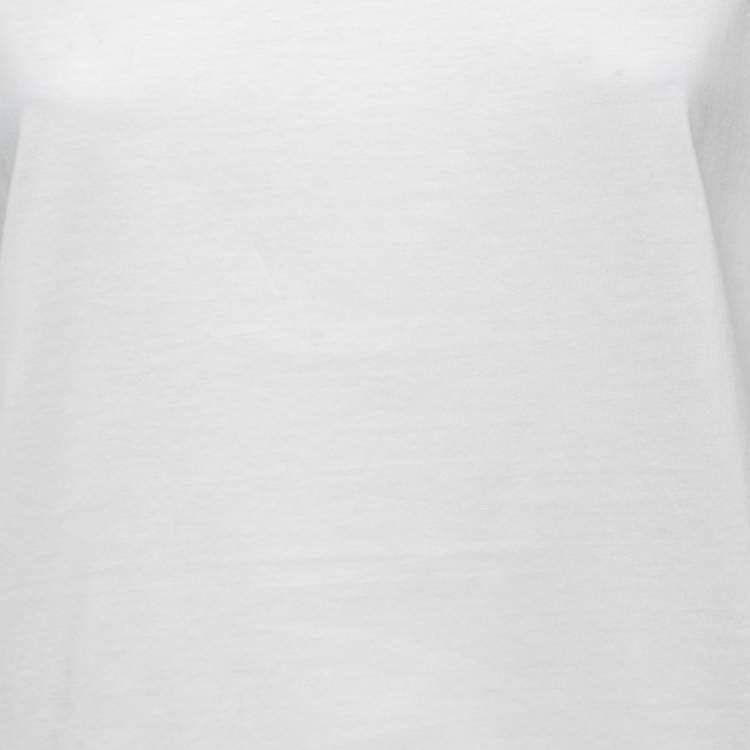 Pre Owned Prada White Cotton Crew Neck T-Shirt L