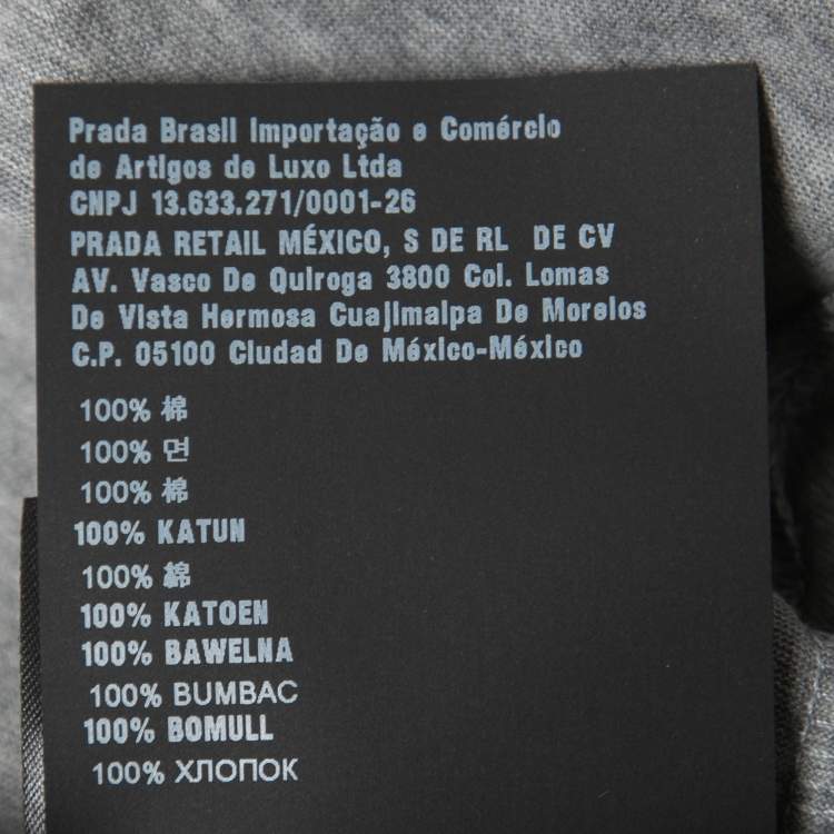 Pre Owned Prada Grey Cotton Jersey Crew Neck T-Shirt S