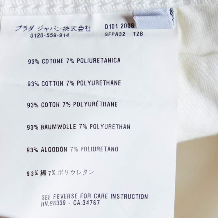 Pre Owned Prada White Denim Contour Fit Jeans S
