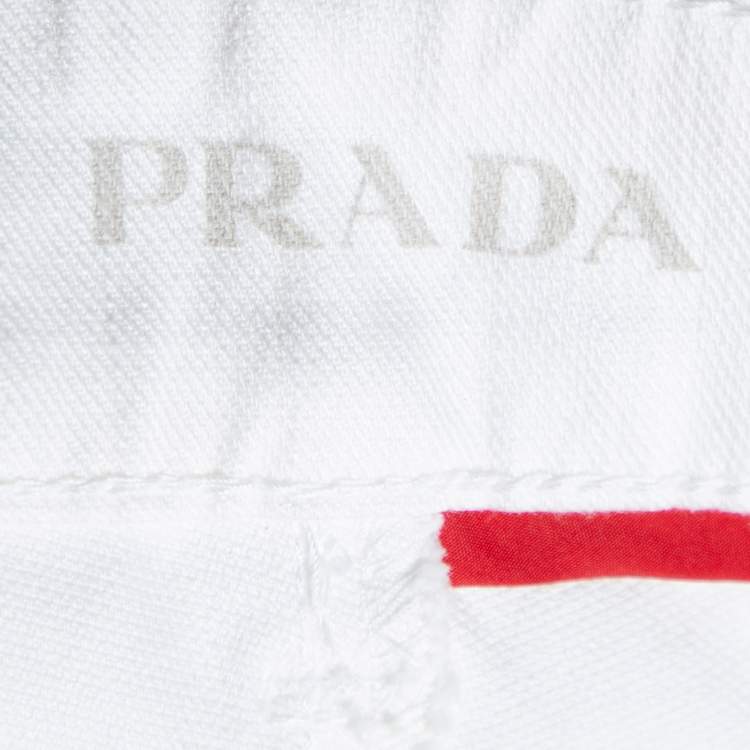 Pre Owned Prada White Denim Contour Fit Jeans S