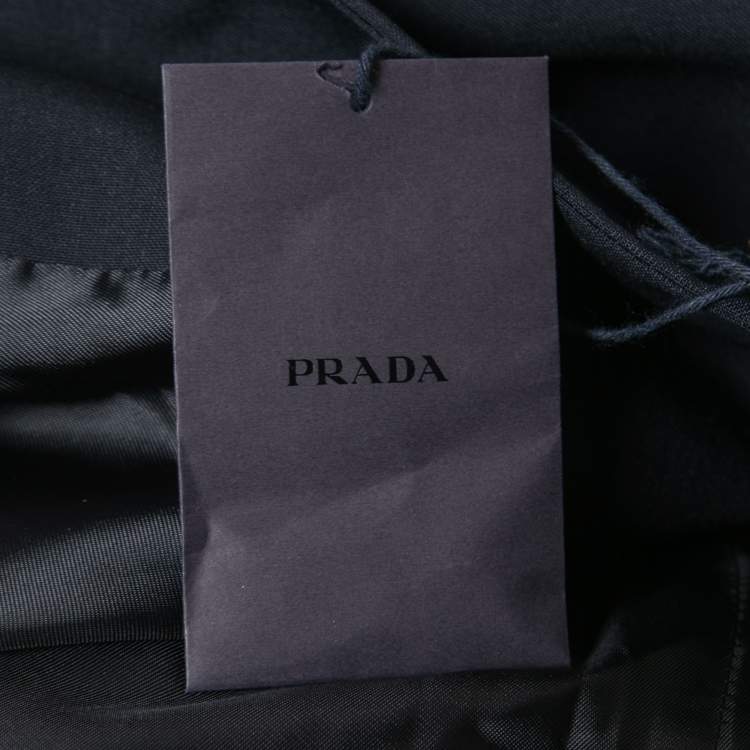 Pre Owned Prada Navy Blue Wool Suit L