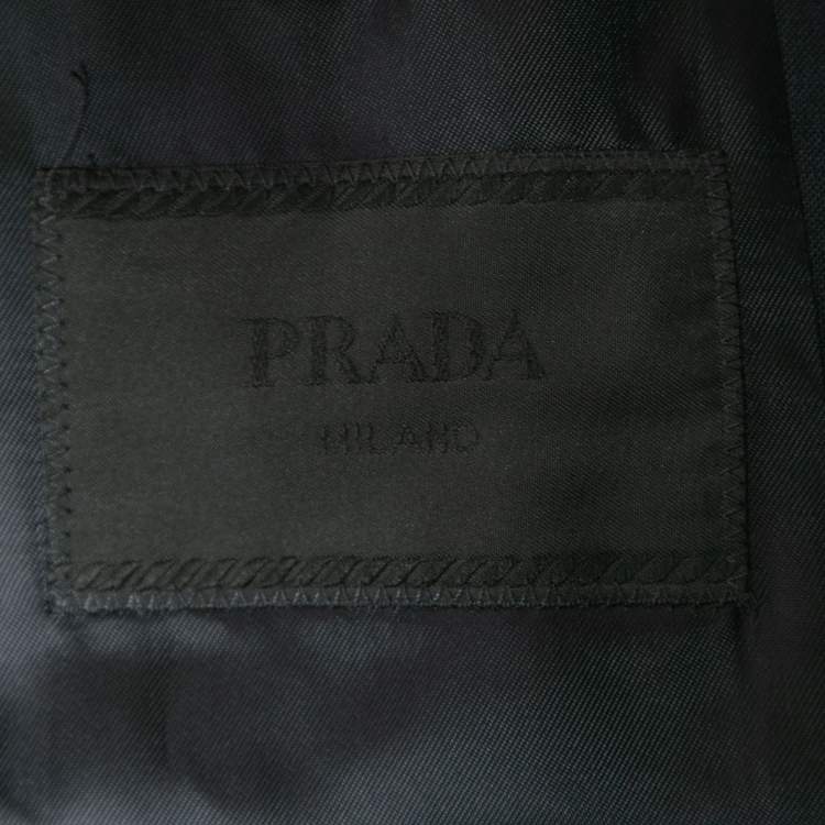 Pre Owned Prada Navy Blue Wool Suit L