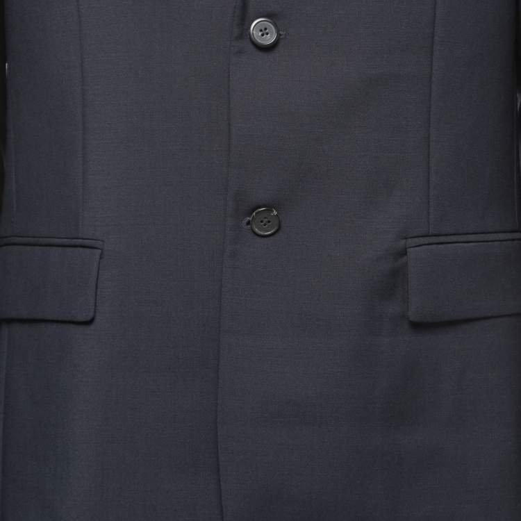 Pre Owned Prada Navy Blue Wool Suit L