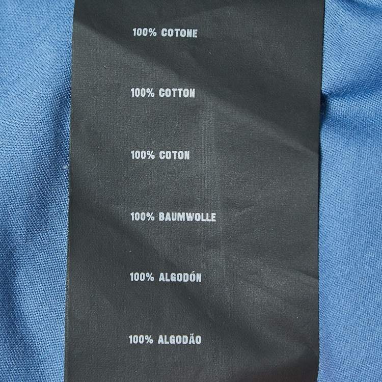 Pre Owned Prada Blue Cotton Logo Pocket Detailed Polo T-Shirt M