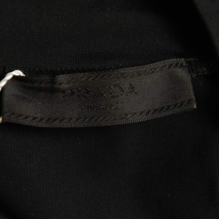 Pre Owned Prada Black Stretch Knit Turtle Neck Skinny Fit T-Shirt L