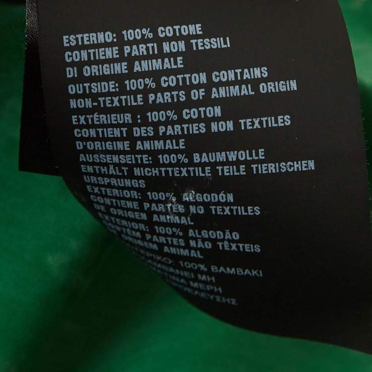 Pre Owned Prada Green Printed Cotton Bowling Shirt L