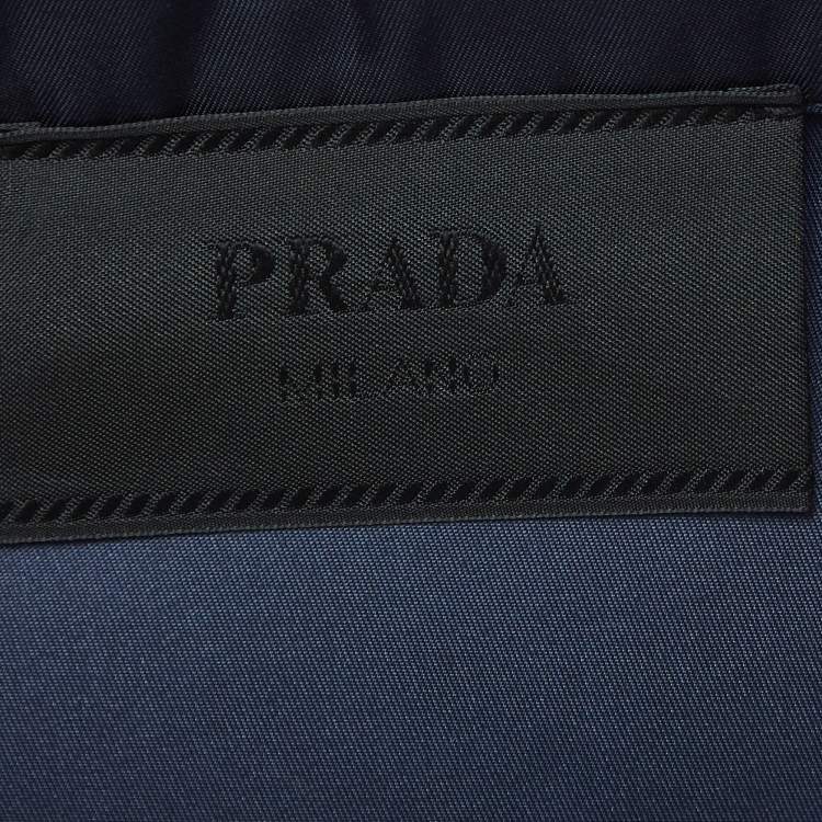 مملوكة مسبقًا Prada Navy Blue Re-Nylon Short Sleeve Shirt M
