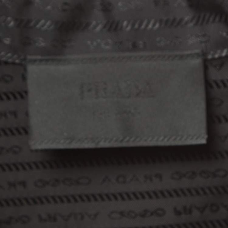 Pre Owned Prada Black Re-Nylon Logo Plaque Bowling Shirt M