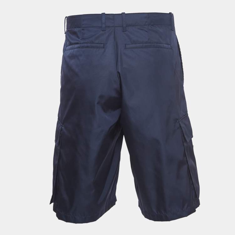 Pre Owned Prada Navy Blue Re-Nylon Bermuda Shorts S