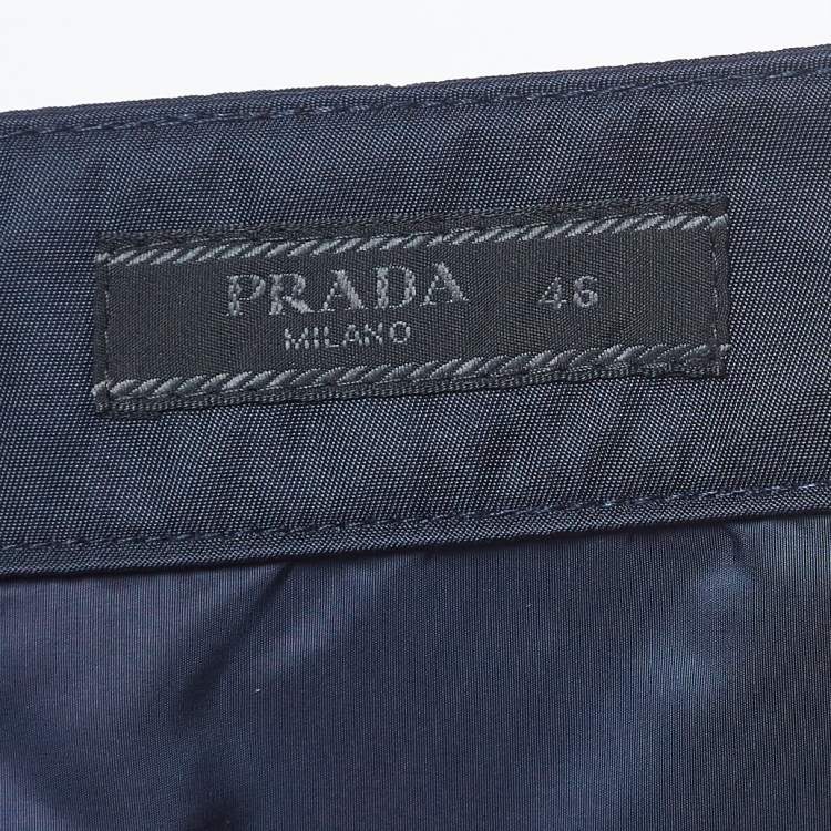 Pre Owned Prada Navy Blue Re-Nylon Bermuda Shorts S