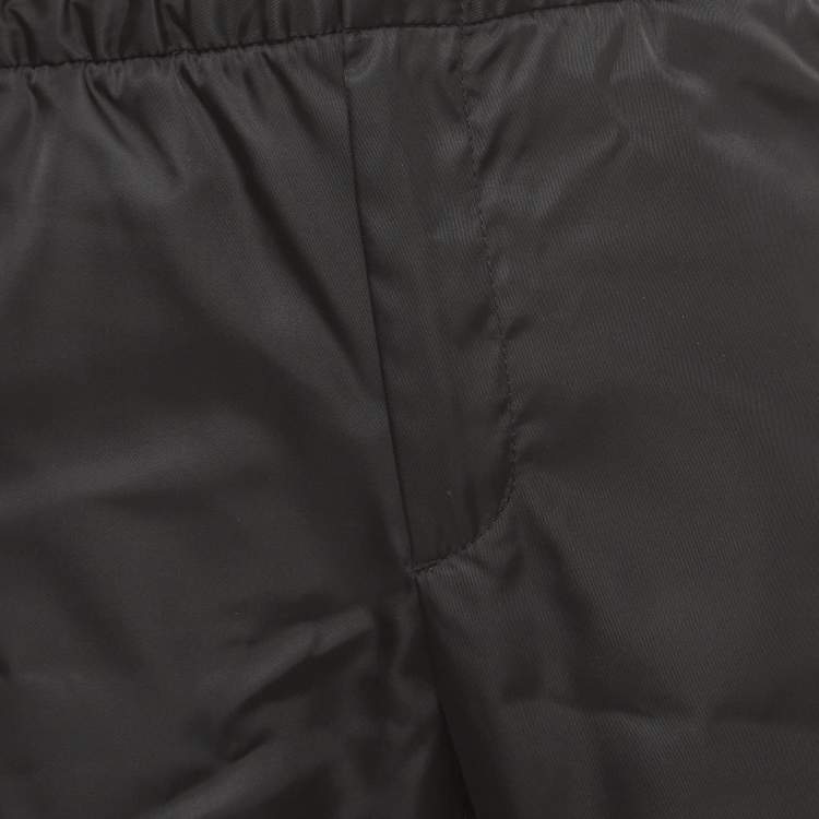 Pre Owned Prada Black Logo Print Nylon Active Pants M