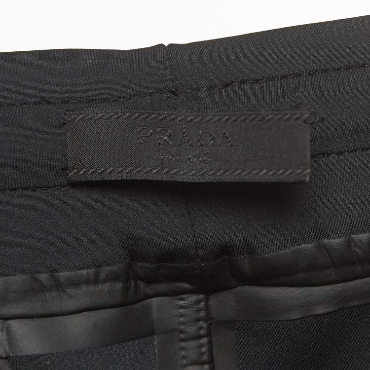 Pre Owned Prada Sport Black Logo Print Double Technical Jersey Joggers M