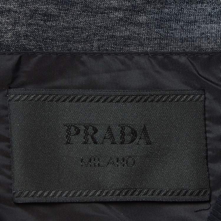 Pre Owned Prada Black Cotton Front Patch Pocket Detail T-Shirt L