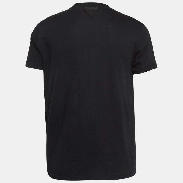 Pre Owned Prada Black Cotton Crew Neck T-Shirt L