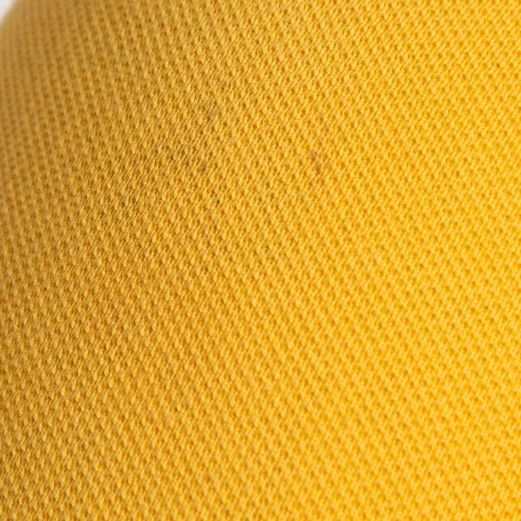Pre Owned Prada Yellow Embroidered Cotton Pique Polo T-Shirt M