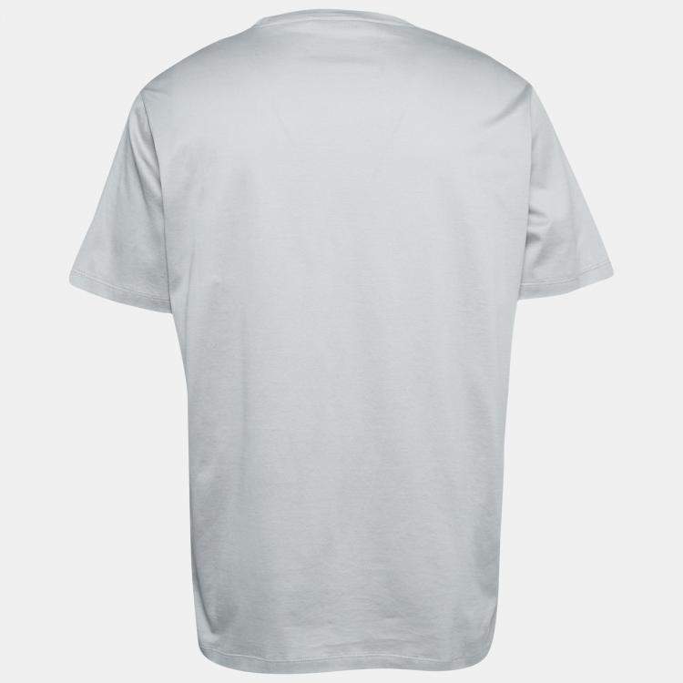 Pre Owned Prada Grey Cotton Chest Pocket Half Sleeve T-Shirt XXXL