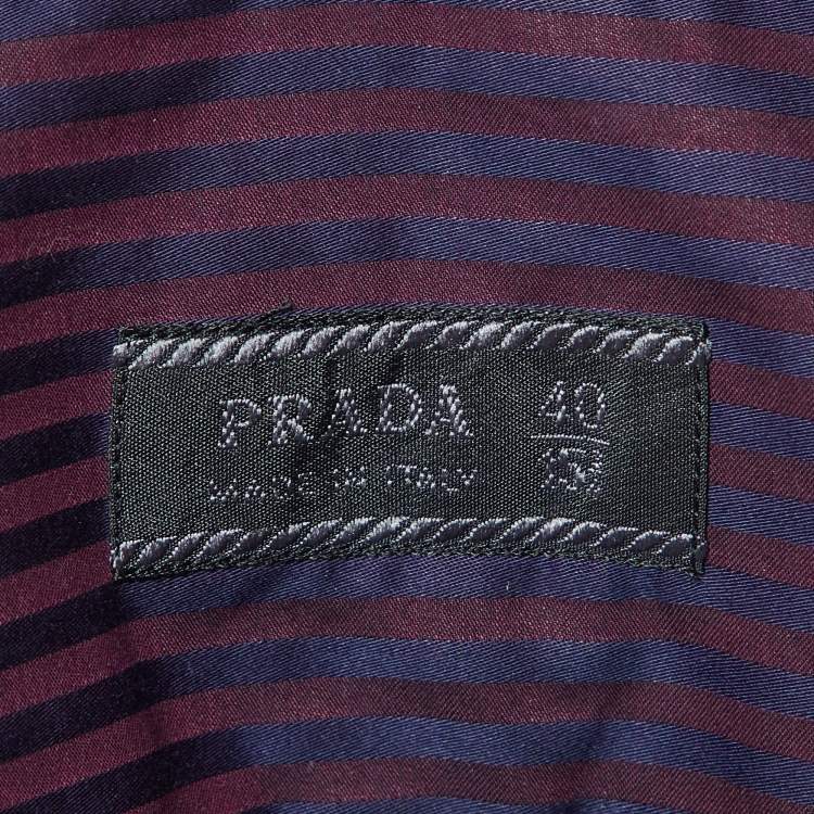 مملوكة مسبقًا Prada Bicolor Striped Cotton Long Sleeve Shirt M