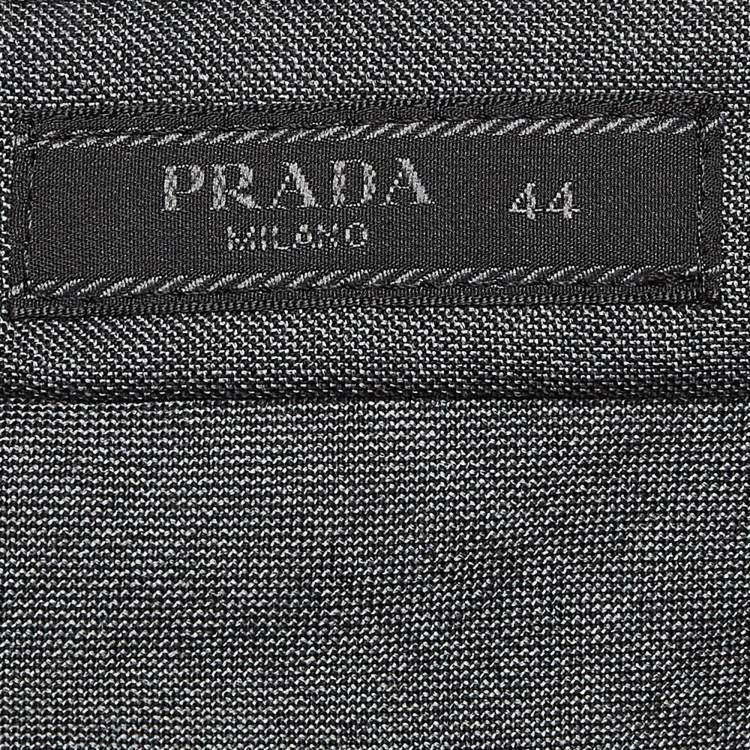 Pre Owned Prada Grey Wool Regular Trousers XS
