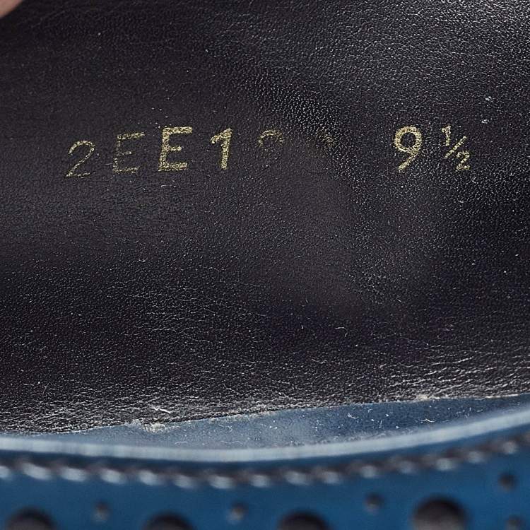Pre Owned Prada Blue Leather Oxford Sneakers Size 43.5