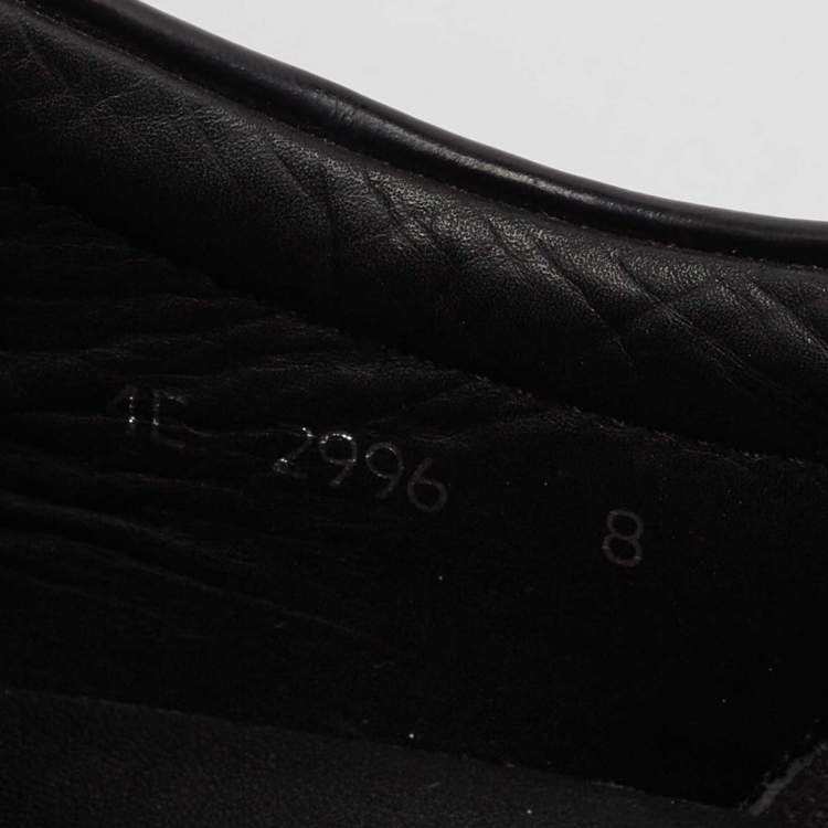 Pre Owned Prada Black Leather Lace Up Sneakers Size 42