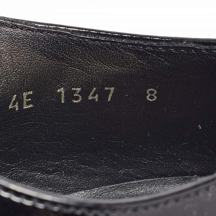 Pre Owned Prada Black Patent Leather Lace Derby Size 42