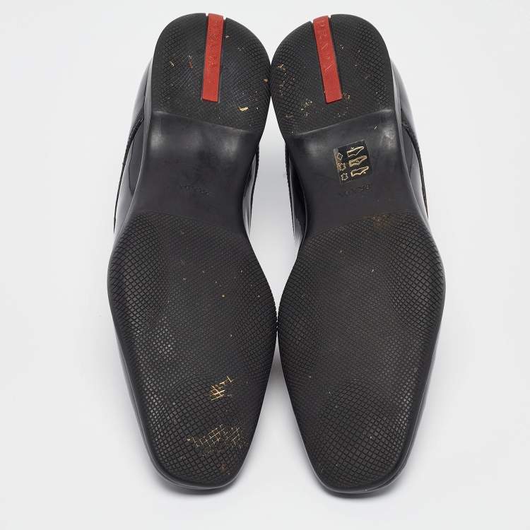 Pre Owned Prada Black Patent Leather Lace Derby Size 42
