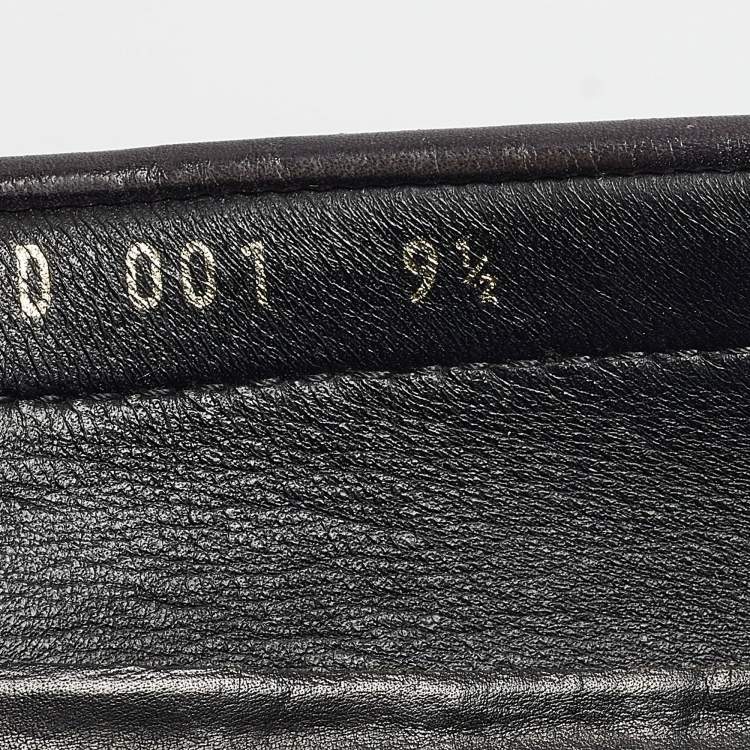 Pre Owned Prada Black Leather Penny Loafers Size 43.5