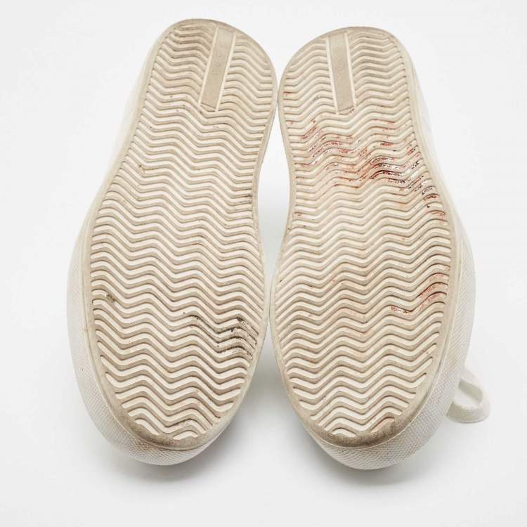 Pre Owned Prada White Leather Low Top Sneakers Size 45.5