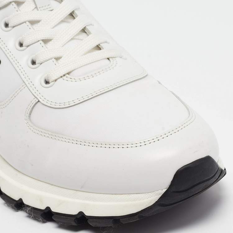Pre Owned Prada White Leather Prax 01 Low Top Sneakers Size 45.5