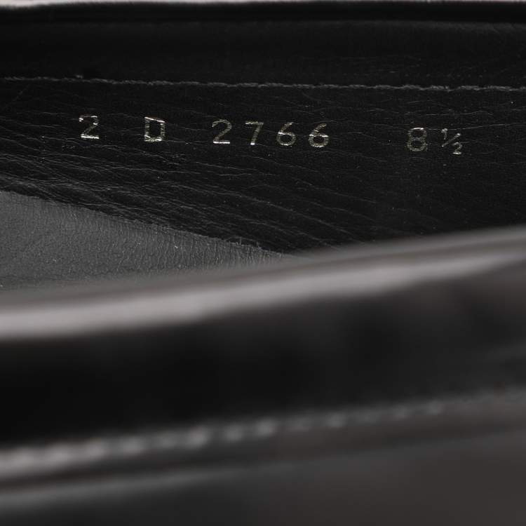 مملوكة مسبقًا Prada Black Leather Slip On Loafers Size 42.5