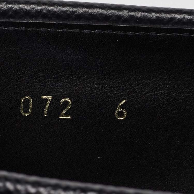 Pre Owned Prada Black Leather Penny Loafers Size 39.5