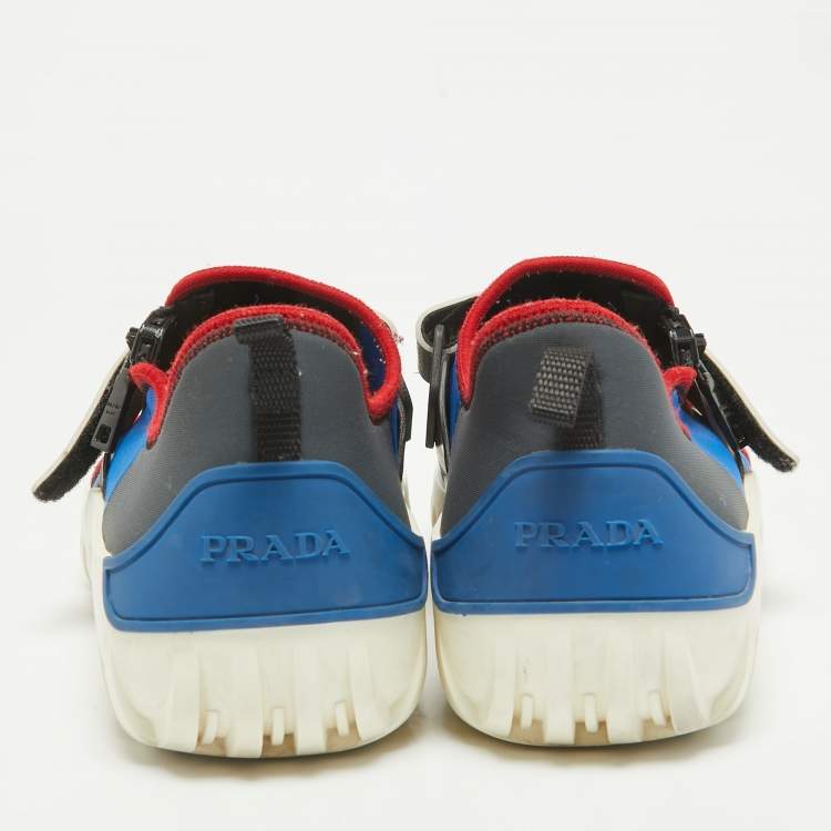 Pre Owned Prada Black Neoprene and Rubber Low Top Sneakers Size 43