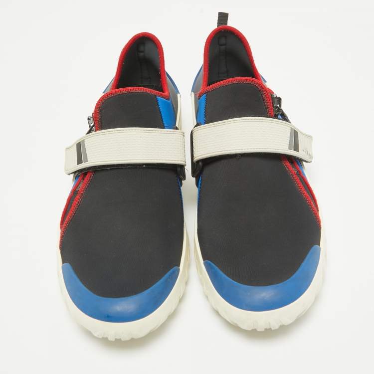 Pre Owned Prada Black Neoprene and Rubber Low Top Sneakers Size 43