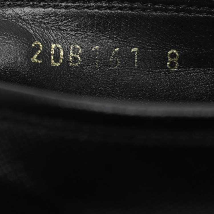 Pre Owned Prada Black Leather Penny Loafers Size 42