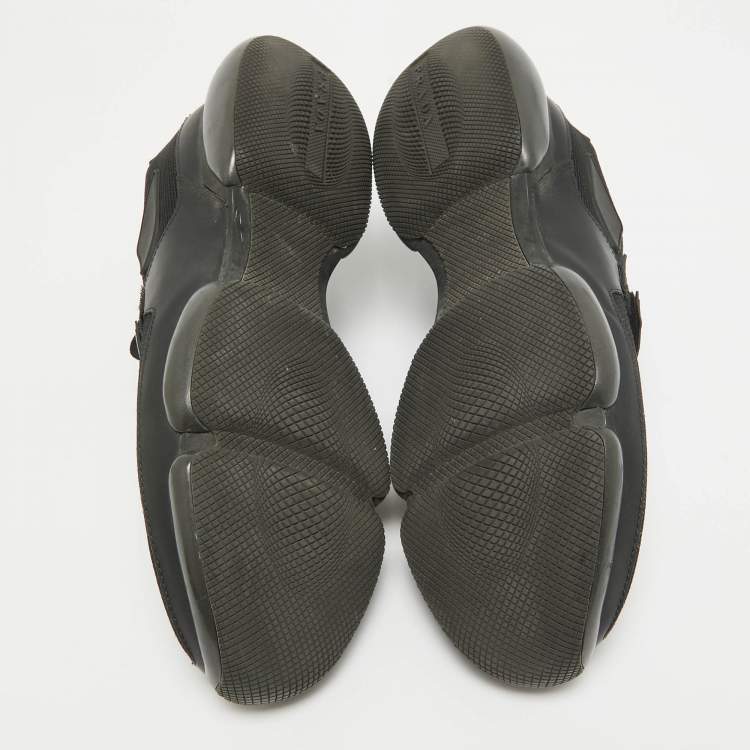 Pre Owned Prada Black Knit Fabric and Rubber Cloudbust Sneakers Size 42