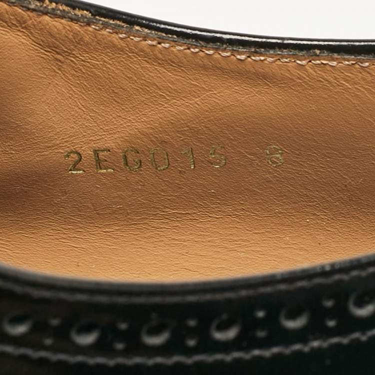 Pre Owned Prada Black Brogue Leather Wingtip Espadrille Platform Derby Sneakers Size 42
