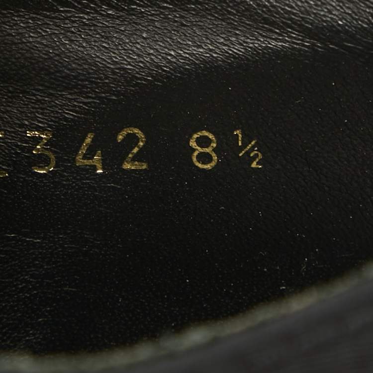 Pre Owned Prada Black Leather And Nylon Lace up Monolith Sneakers Size 42.5